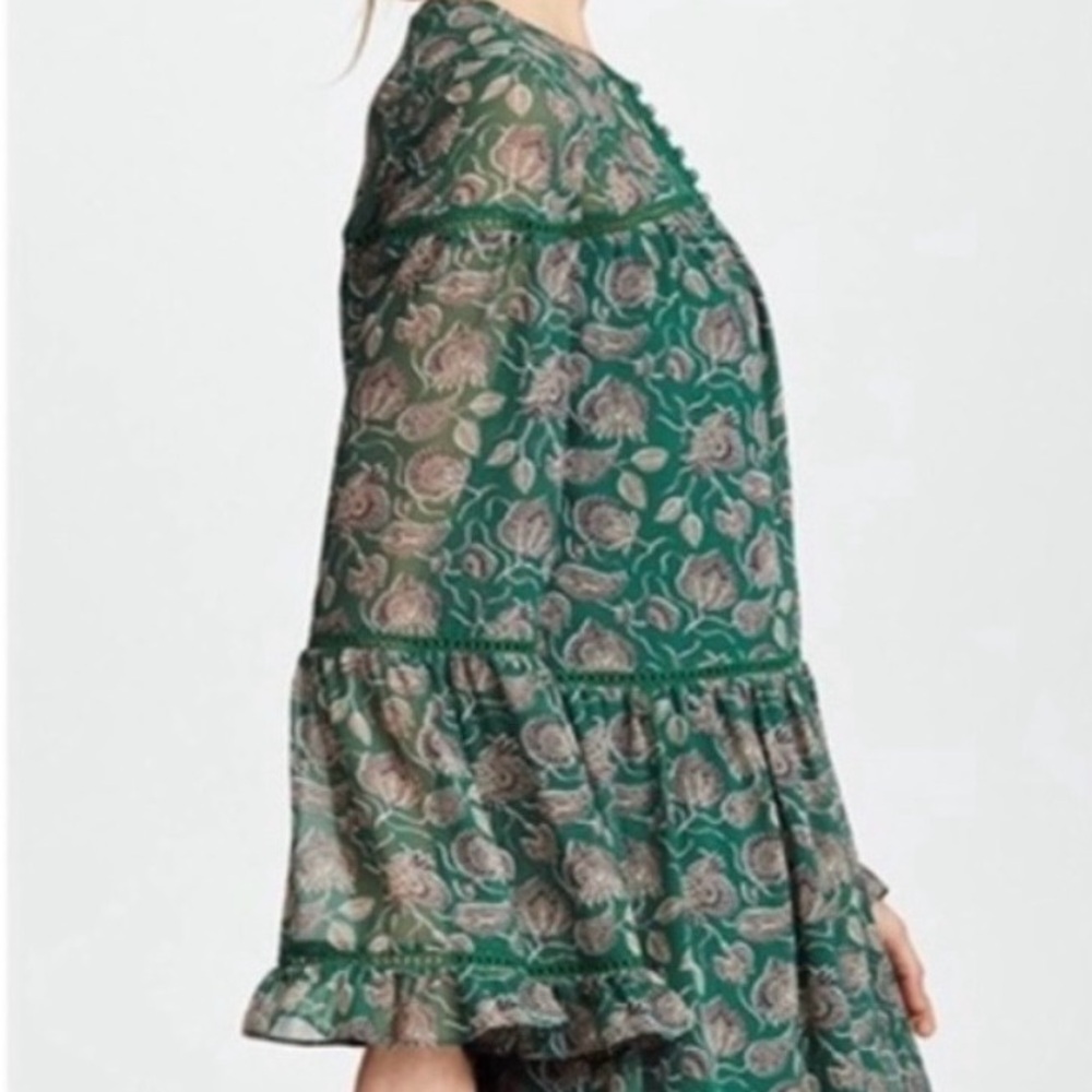 Rebecca Minkoff Florence dress in green paisley print polyester size M. Vintage! - Picture 3 of 16
